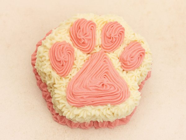 Pink and White Dog Paw Cake