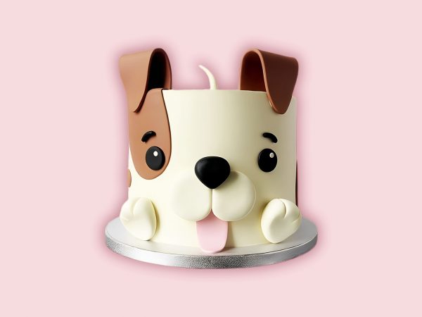 Round Dog Cake Design