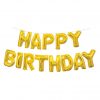 Gold coloured happy birthday foil