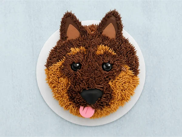 german shepherd dog face cake