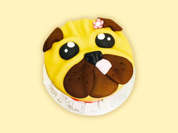Pug Dog Face Cake