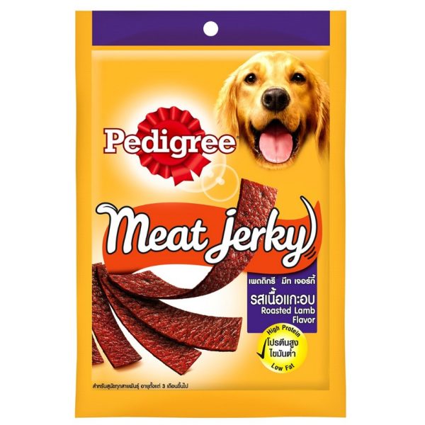 Pedigree Meat Jerky Adult Dog Treat , Roasted Lamb, 80g Pack