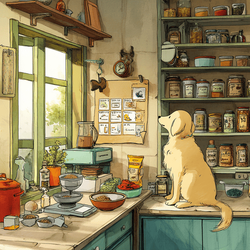 Indian-pet-parent-carefully-measuring-two-types-of-dog-food