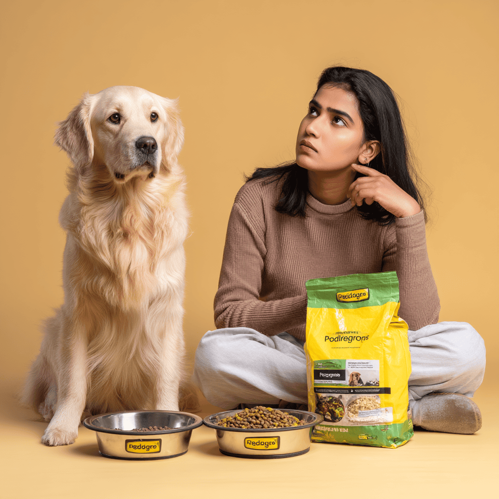 Indian-pet-parent-sitting-on-the-floor-with-their-golden-retriever