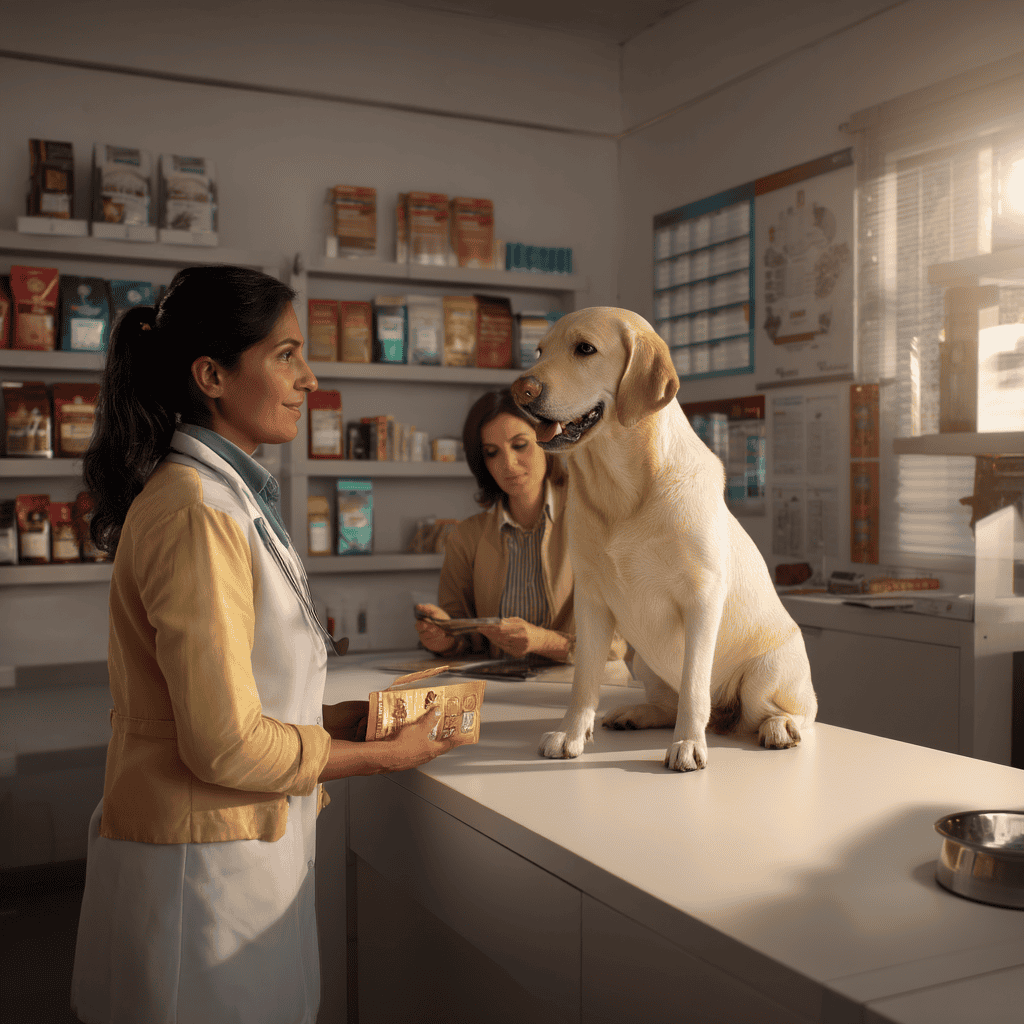 dog-parent-with-a-healthy-Labrador-sitting-on-the-examination-table