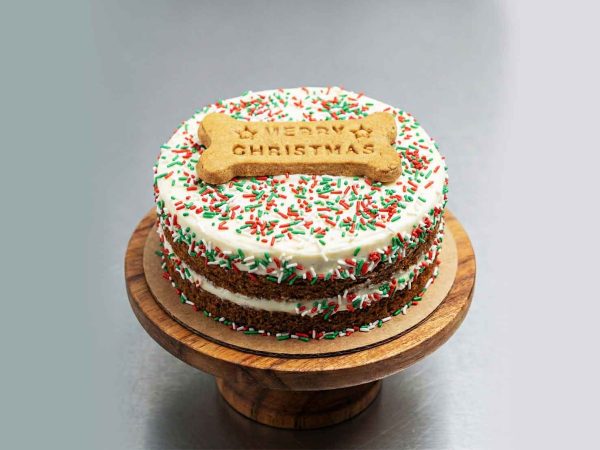 christmas sprinkles dog cake