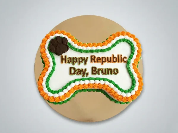 Bone Shaped Republic Day Cake