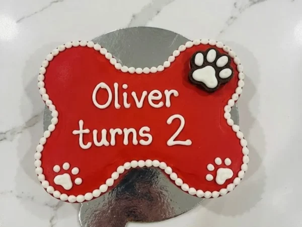 Paw Print Birthday Bone Cake