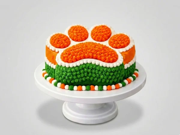 paw shaped tricolor cake