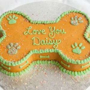 Bone Shape Paw Print Cake