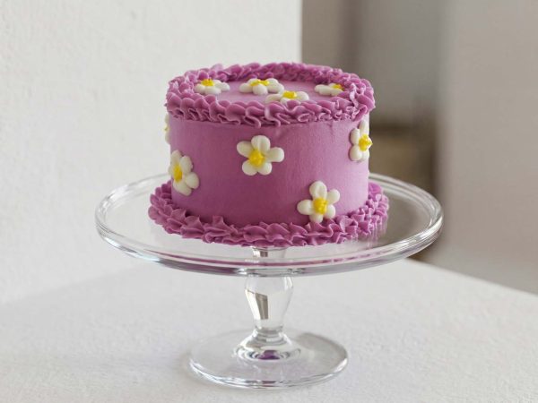 daisy floral theme dog cake