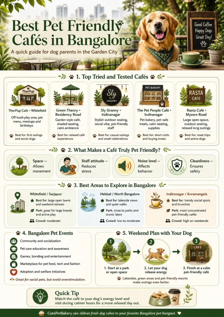 dog friendly cafes in bangalore infographic