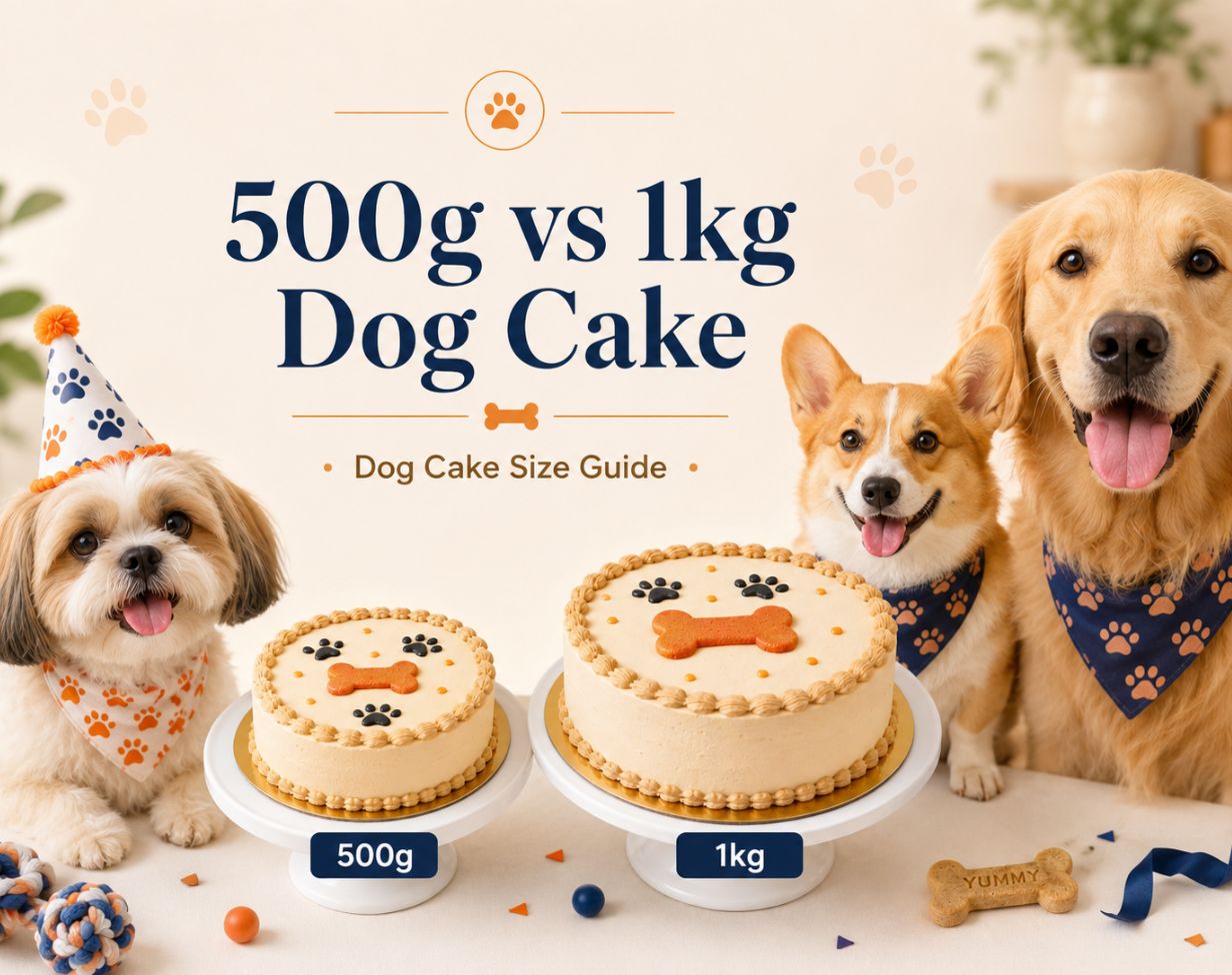 Dog Cake Size Guide: How to Choose Between a 500g and 1kg Cake for Your Dog Party?