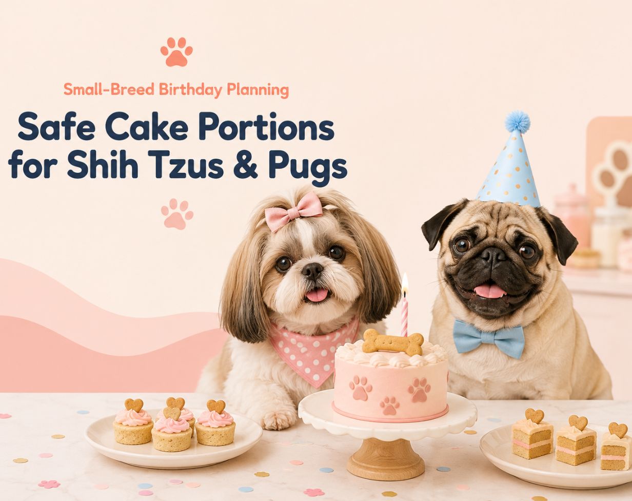 safe cake portions for shih tzus and pugs