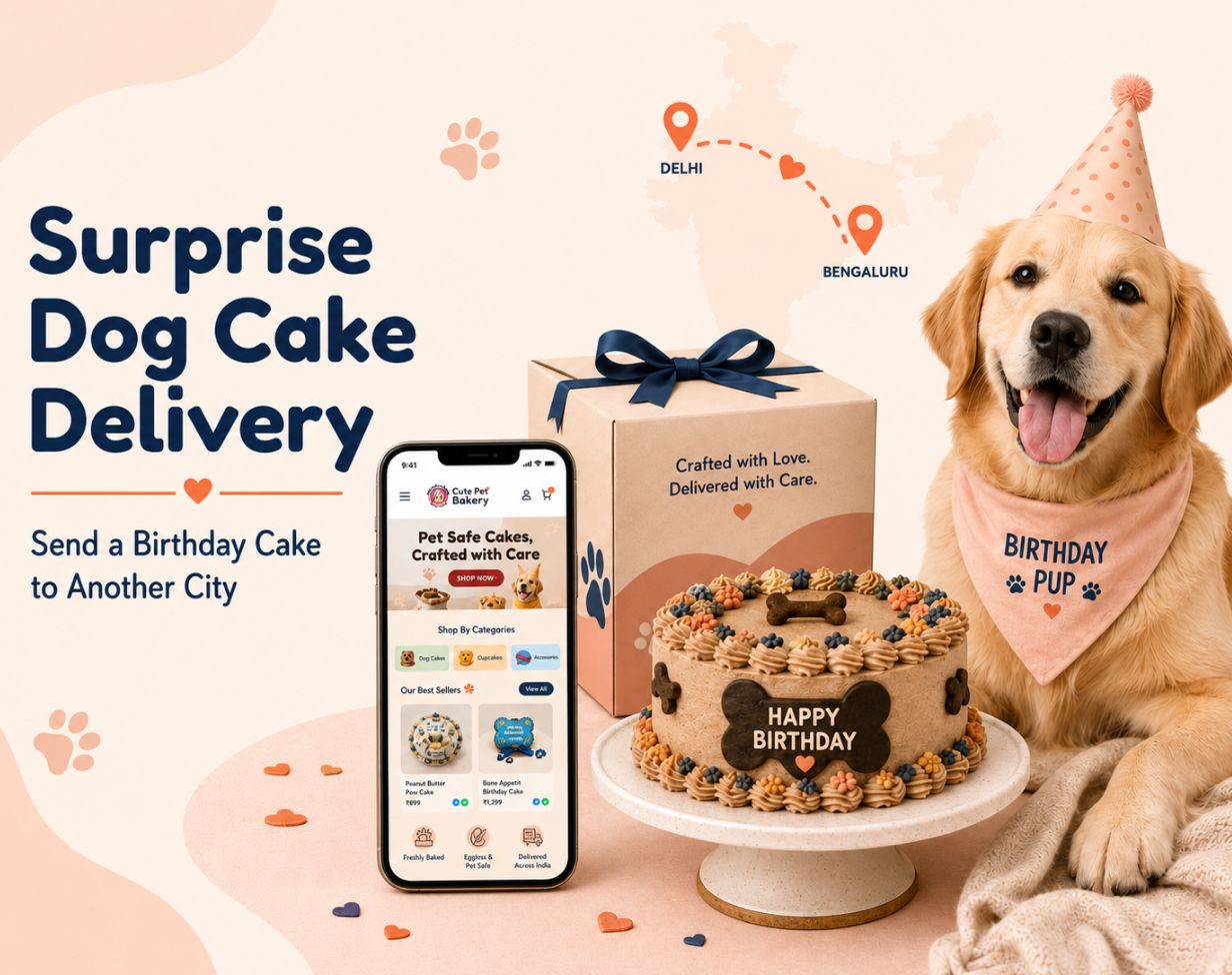 How to Send a Surprise Dog Birthday Cake to a Friend in Another Indian City