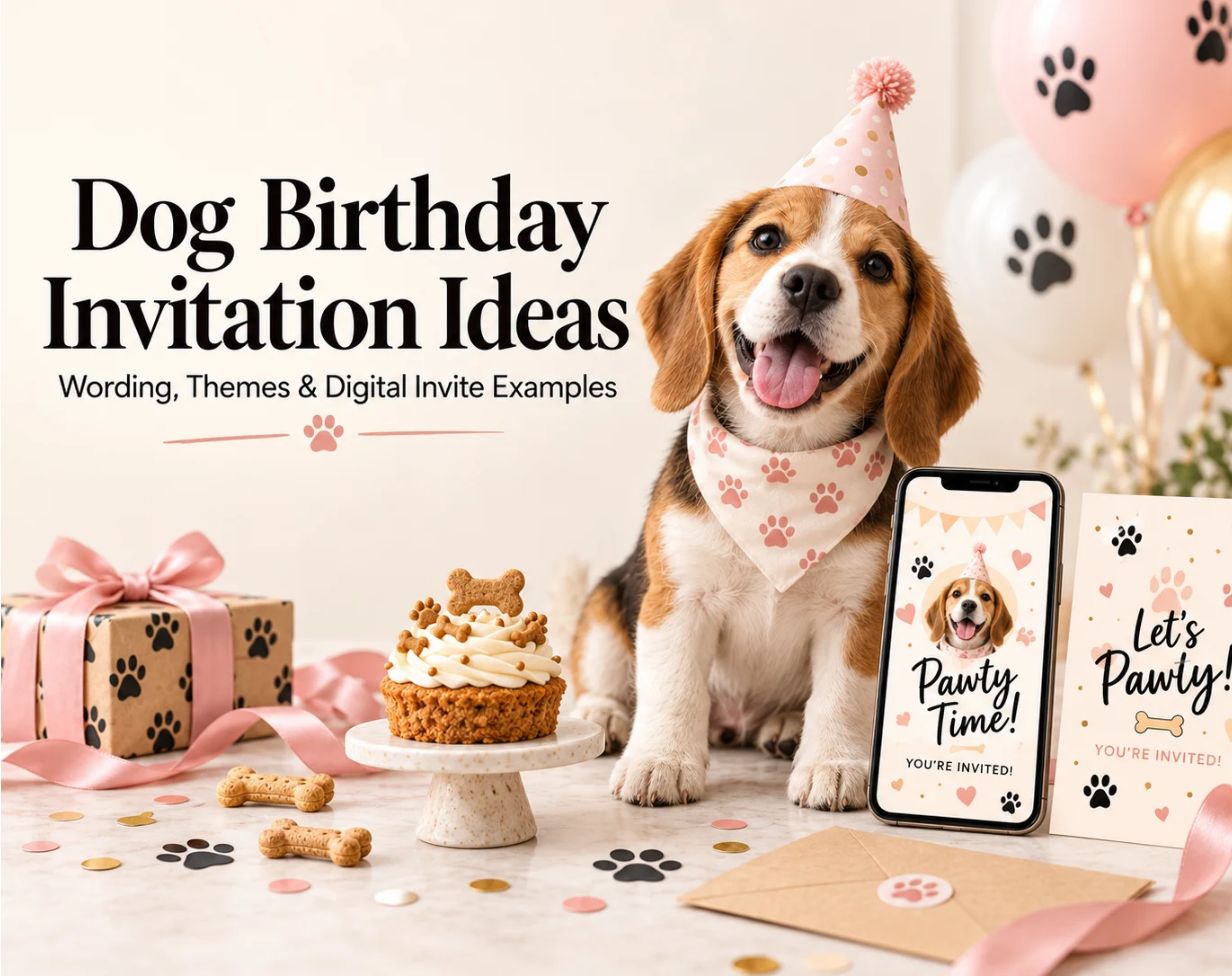 Dog Birthday Invitation Ideas: Wording, Themes, and Digital Invite Examples